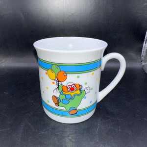 Vintage RARE 1985 Enesco Japan Clown Mini Handled Mug Cup MCM Retro